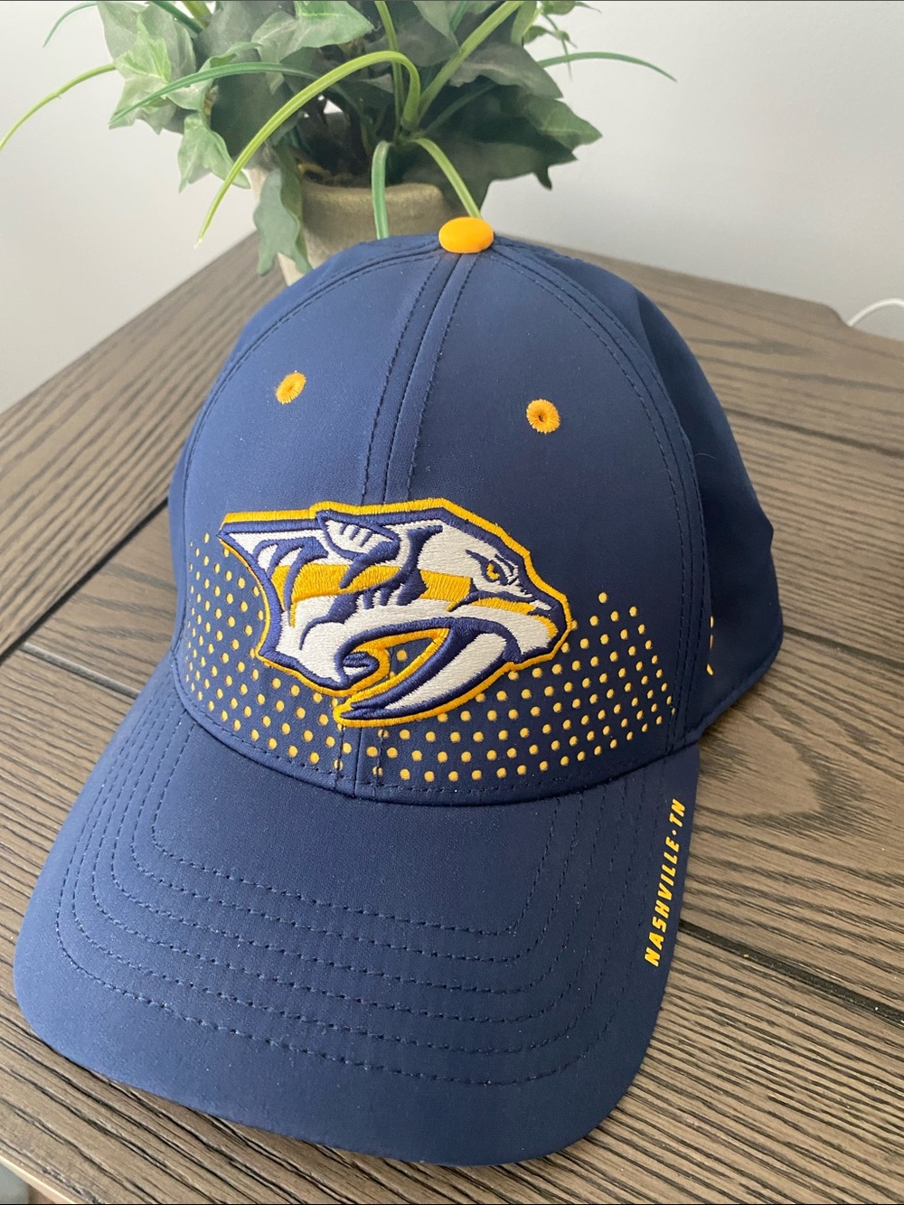 Fanatics Navy and Yellow Nashville Predators Adjustable Hat
